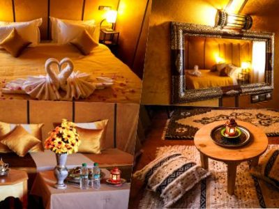 Double Luxury Tent - Luxury Double Tent- The White Camp - Merzouga luxury desert camp - Sahara Luxury desert camp for couples in love – honeymoon tents