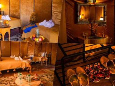 Triple Luxury Tent - Luxury Triple Tent - The White Camp - Merzouga Luxury desert camp in Morocco - Sahara Luxury desert camp for fiends and loved ones