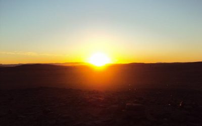 sunset and sunrise in Morocco Sahara Desert